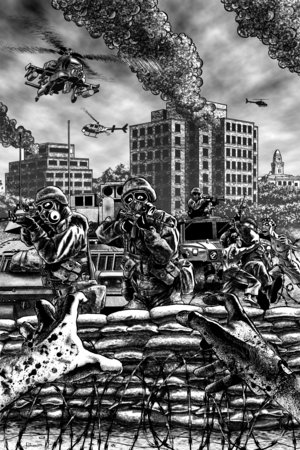 the war of the worlds book. the zombie horde.